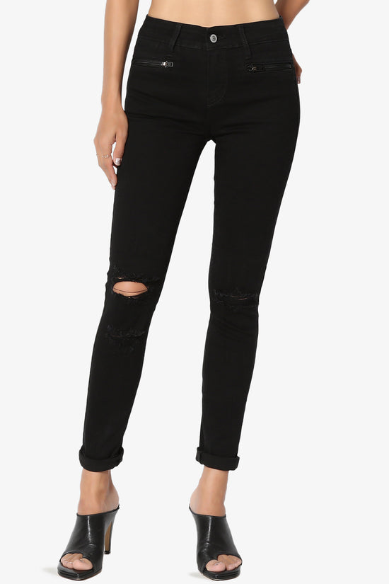 Load image into Gallery viewer, Edgemont Zip Pocket Rip Skinny Jeans
