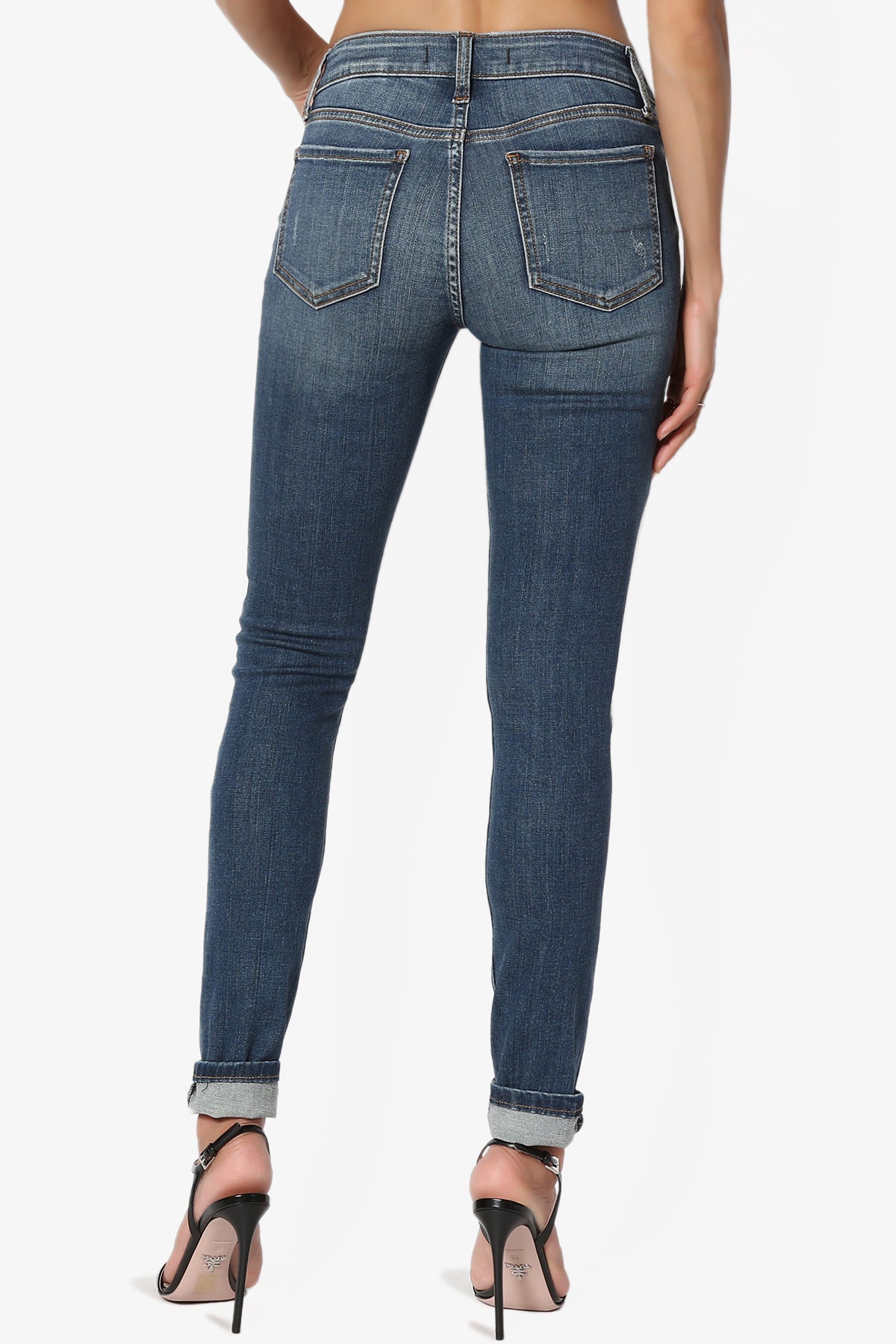 Load image into Gallery viewer, Jude Mid rise Anke Skinny Jeans in Suspect DK DARK_2
