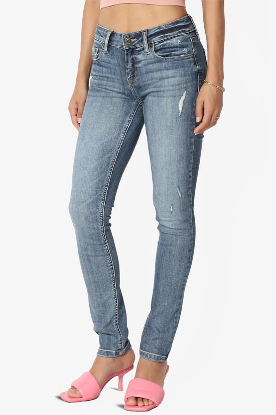 Jude Mid Rise Ankle Skinny Jeans in Drama Dark