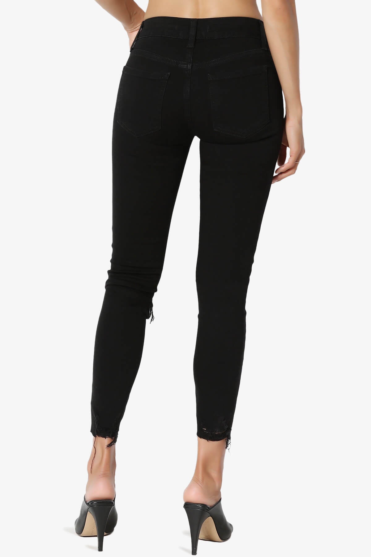 Load image into Gallery viewer, JOSIE Mid Rise Ankle Skinny Jeans in Black BLACK_2
