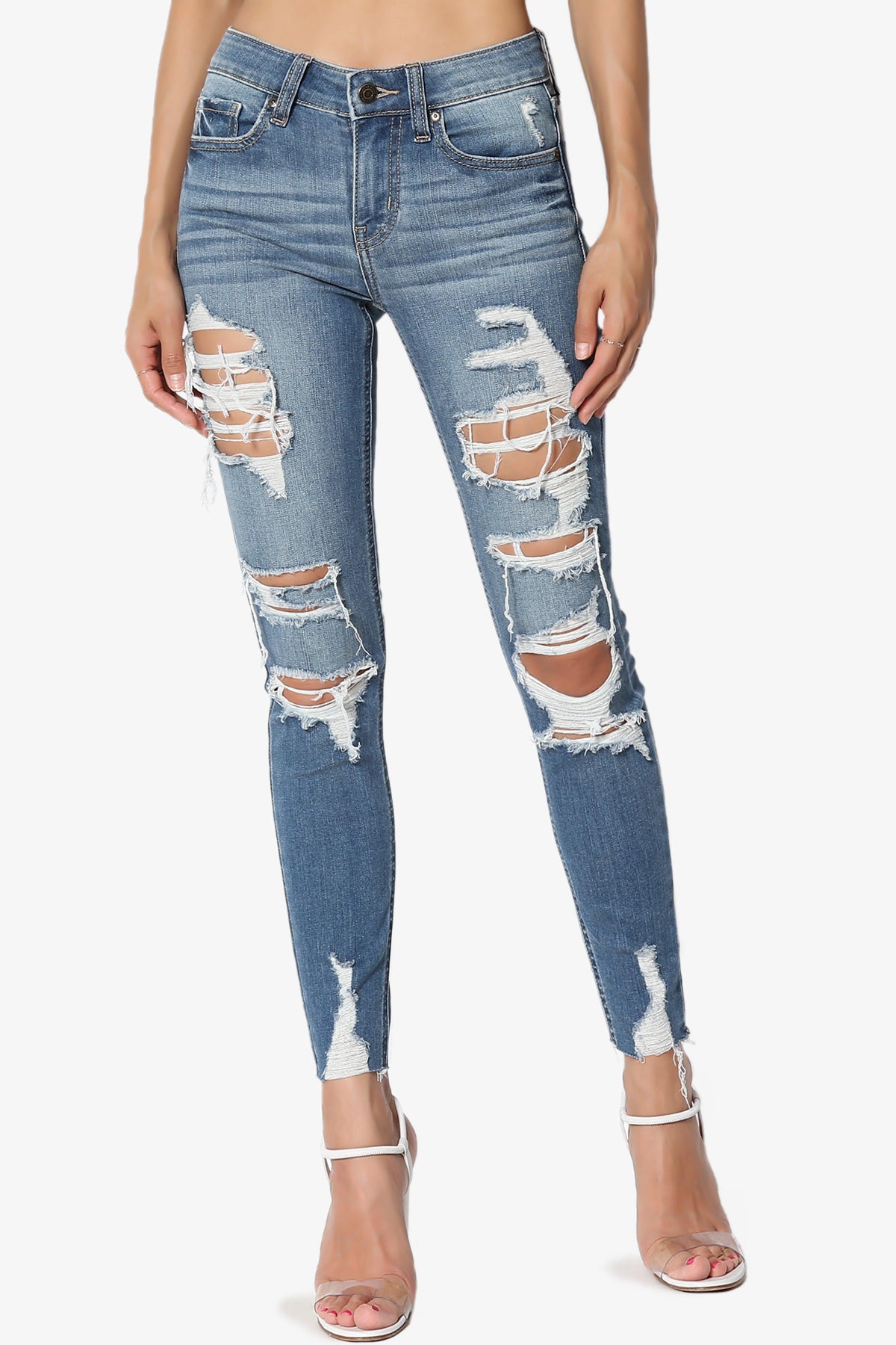 Load image into Gallery viewer, JOSIE Mid Rise Ankle Skinny Jeans in Too Deep MD MEDIUM_1
