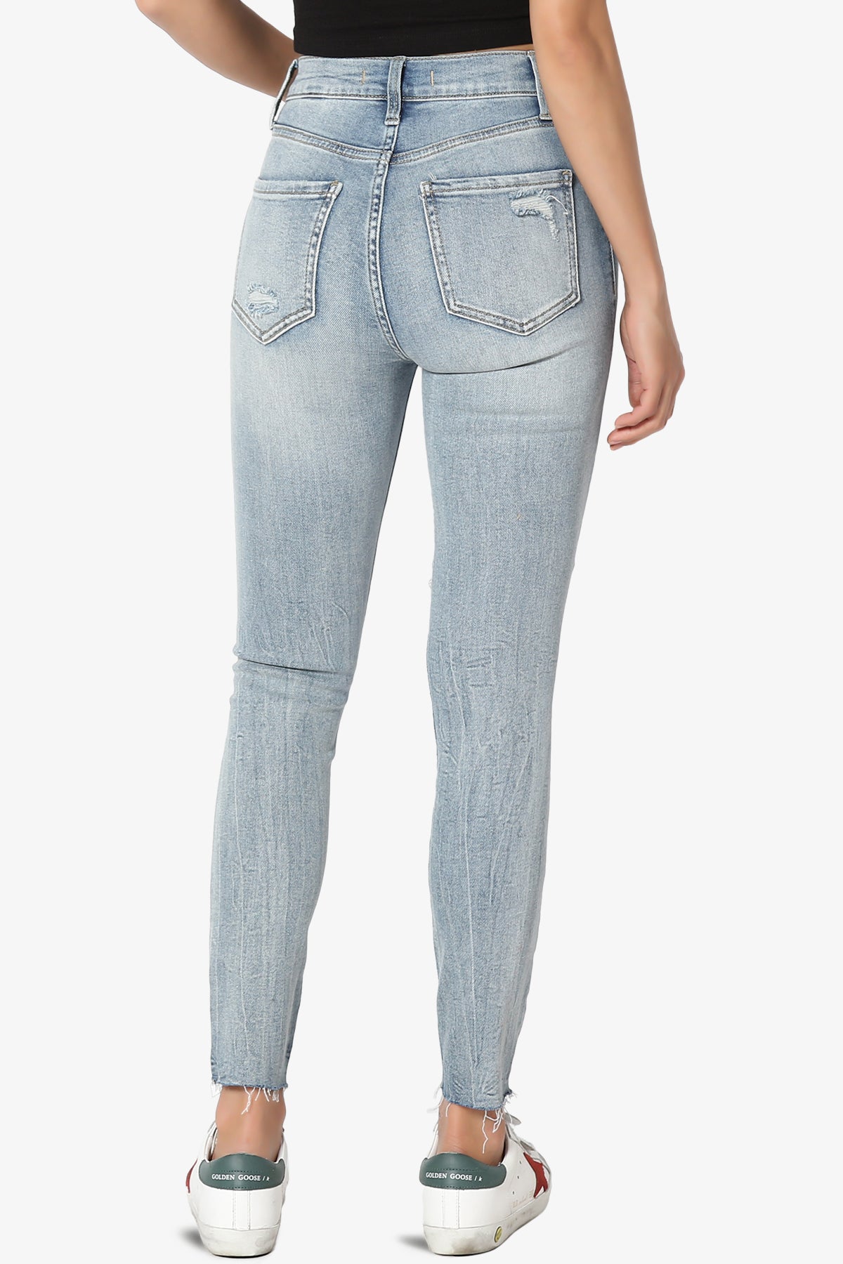 Bella Super High Rise Crop Skinny Jeans in Genesis LT