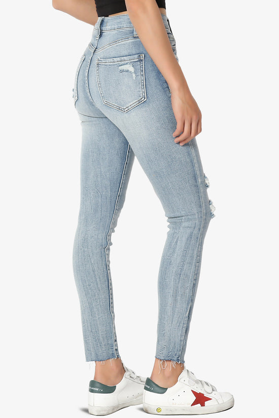Bella Super High Rise Crop Skinny Jeans in Genesis LT