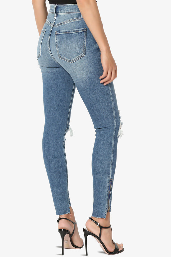 Bella Zipper Step Hem Crop Skinny Jeans