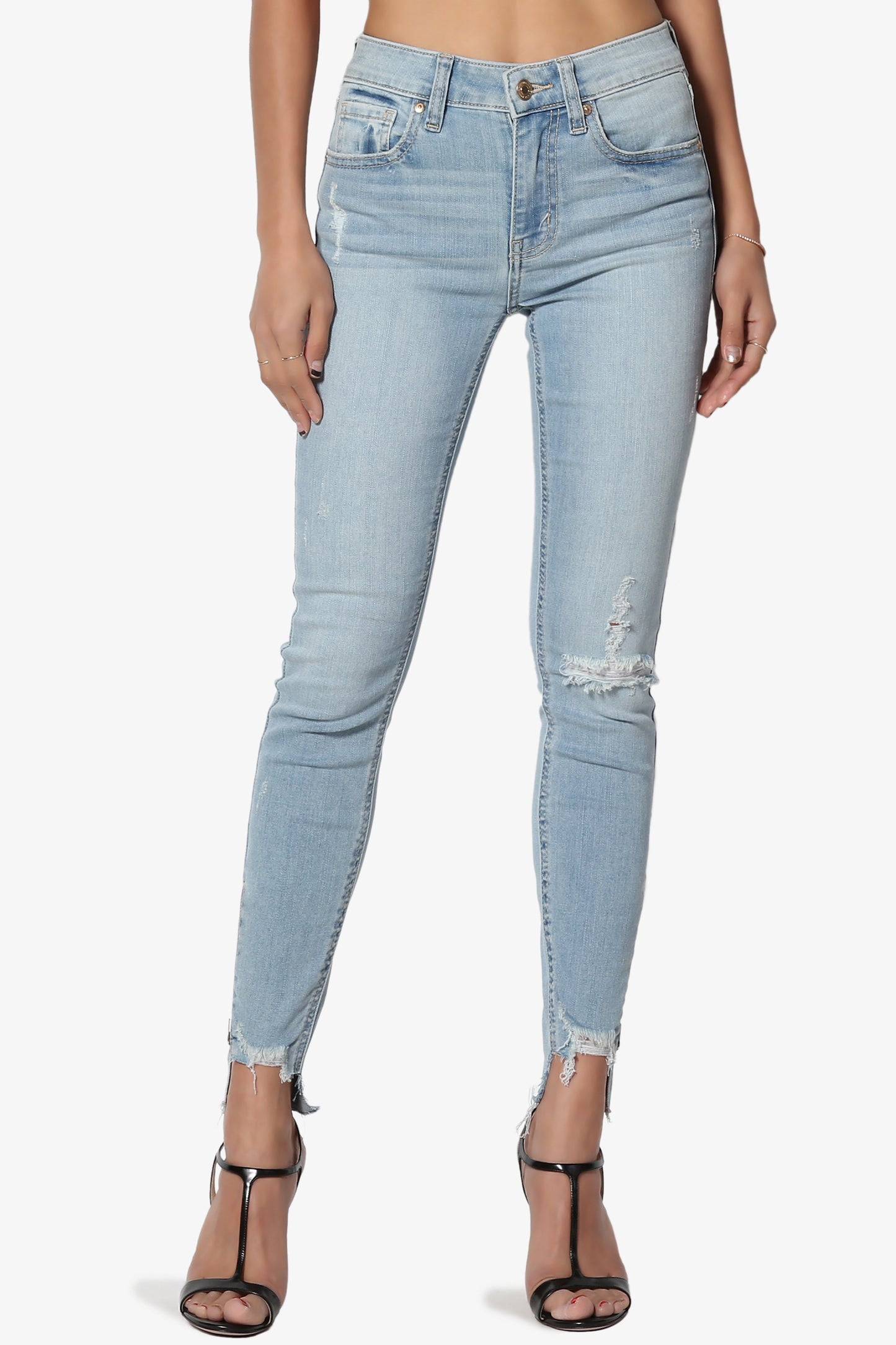 Load image into Gallery viewer, Clara High Rise Zip Crop Skinny Jeans

