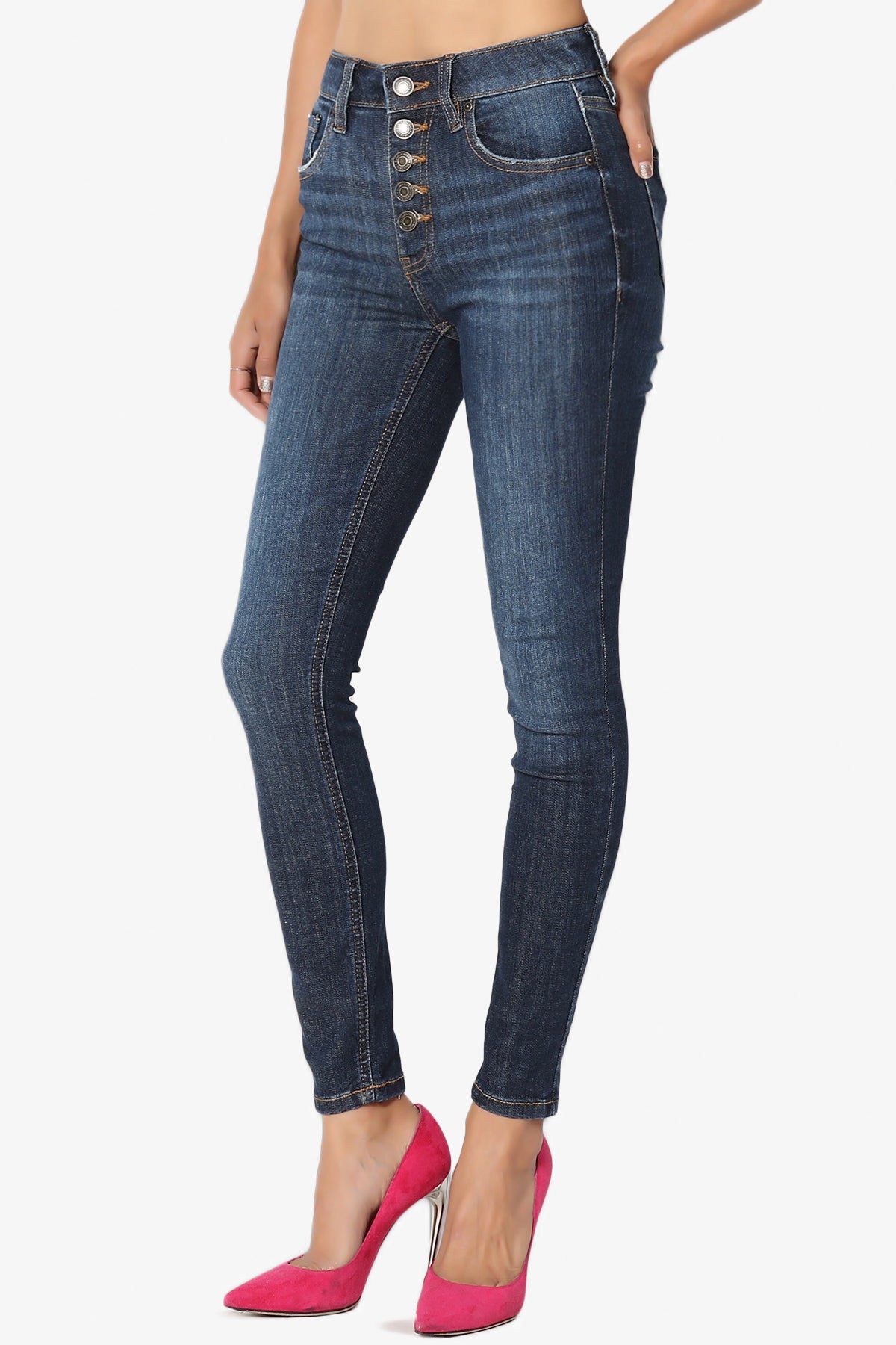 Load image into Gallery viewer, Imogen Button High Waist Jeans
