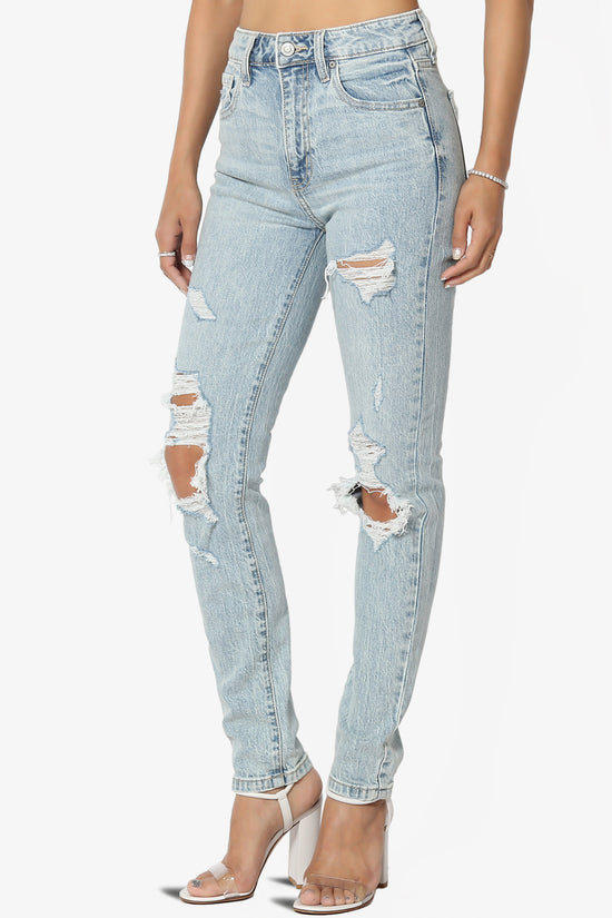 Load image into Gallery viewer, Tobi Ripped Super High Rise Mom Jeans in Light

