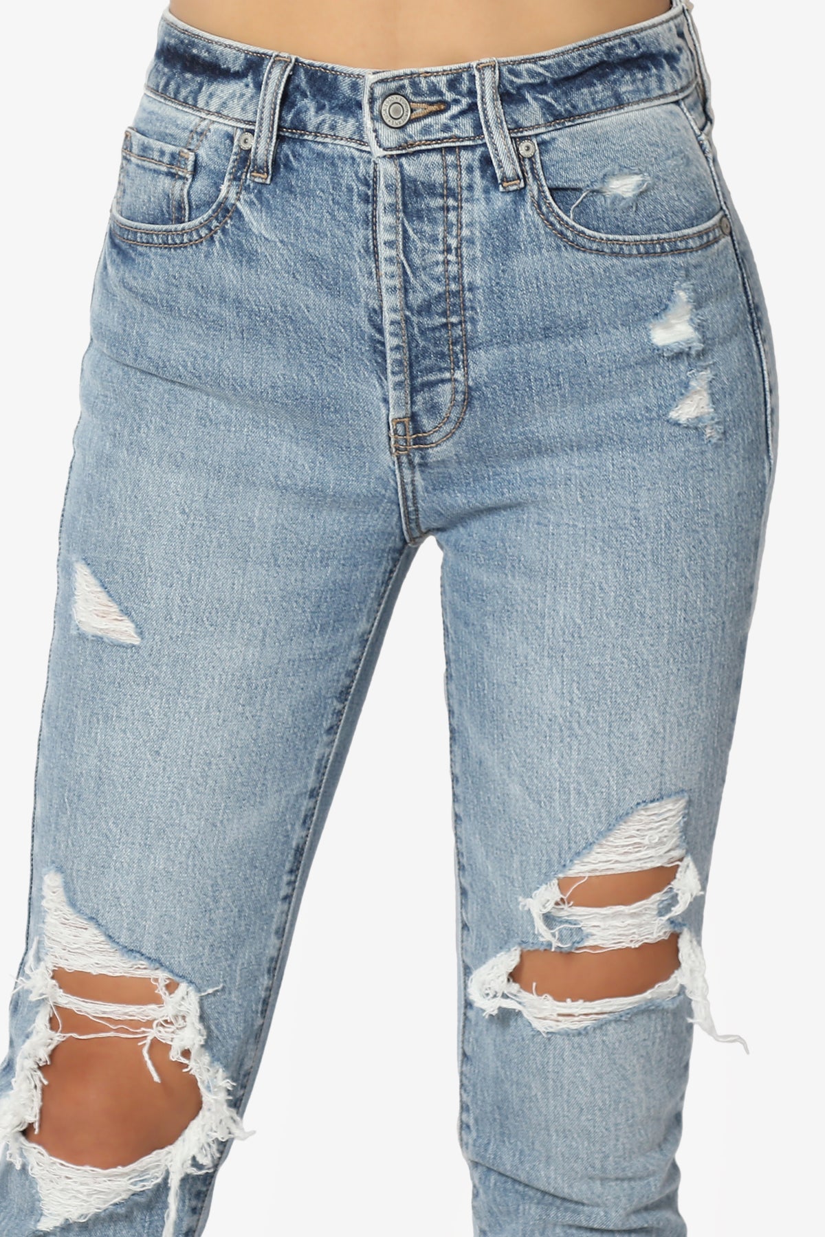 Tobi Ripped Super High Rise Mom Jeans in Medium