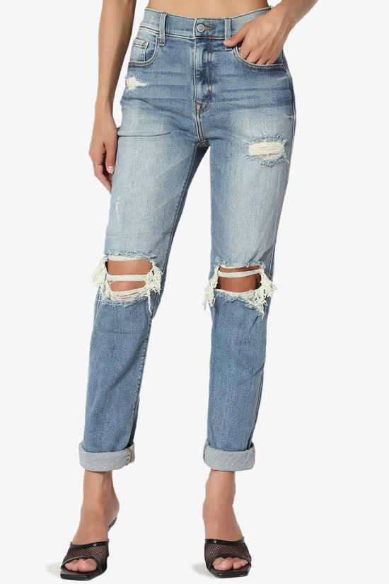 Load image into Gallery viewer, Rocky High Rise Distressed Boyfriend Jeans MEDIUM_1
