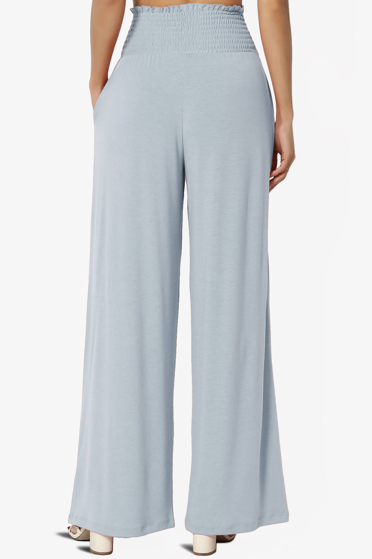 Load image into Gallery viewer, Estella Smocked Waist Lounge Pants ASH BLUE_2
