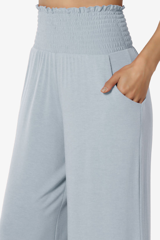 Load image into Gallery viewer, Estella Smocked Waist Lounge Pants ASH BLUE_5
