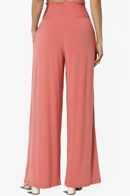 Estella Smocked Waist Lounge Pants ASH ROSE_2