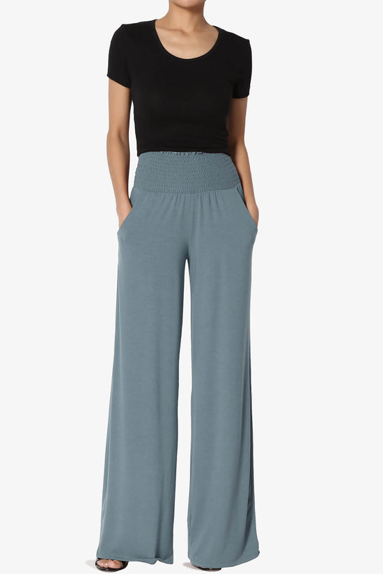 Load image into Gallery viewer, Estella Smocked Waist Lounge Pants CEMENT_6

