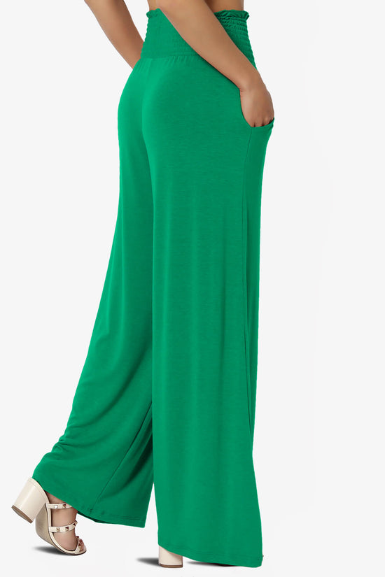 Load image into Gallery viewer, Estella Smocked Waist Lounge Pants KELLY GREEN_4
