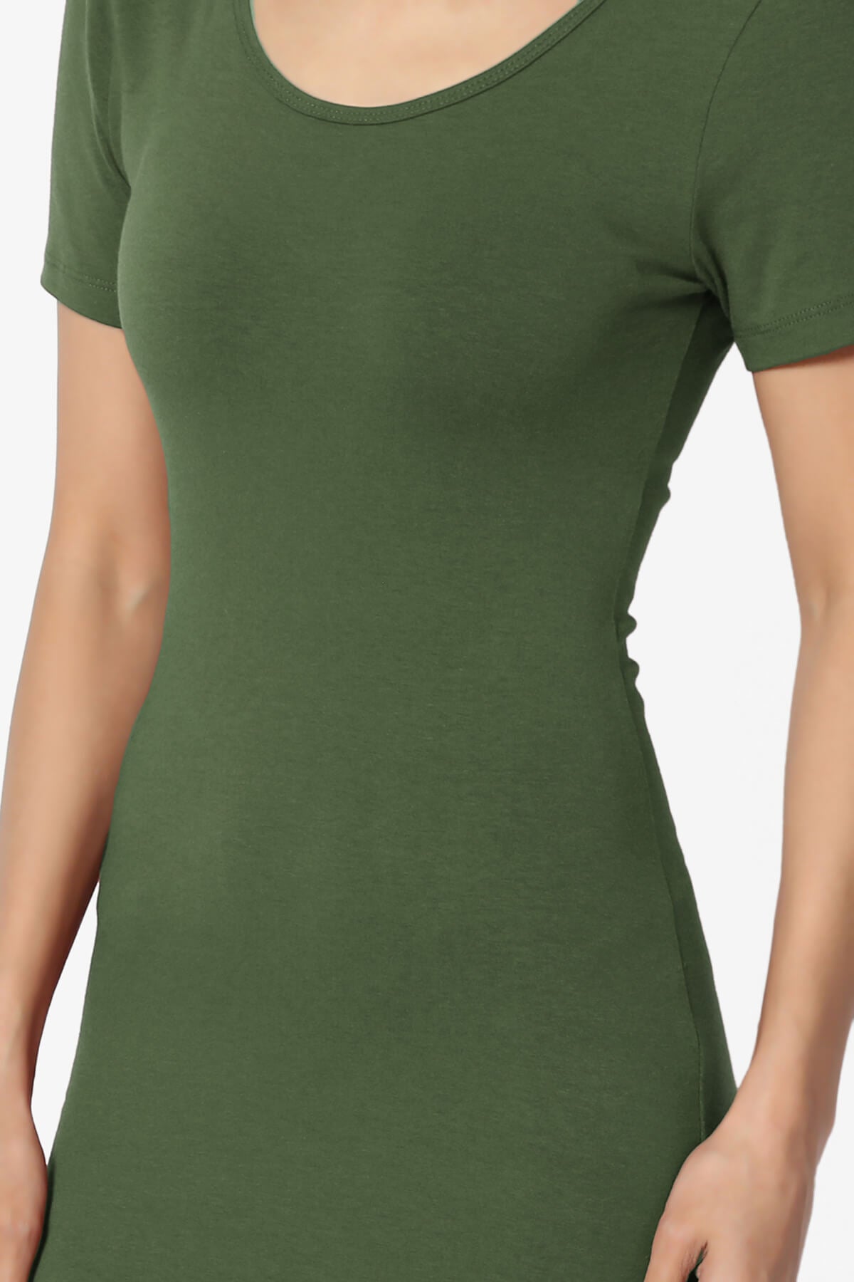 Fontella Short Sleeve Bodycon Dress ARMY GREEN_5