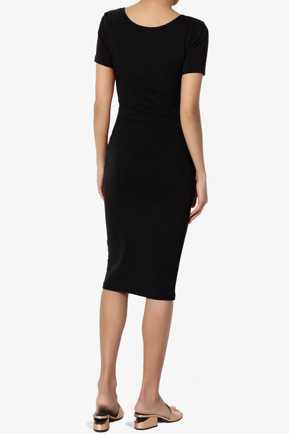 Fontella Short Sleeve Bodycon Dress BLACK_2