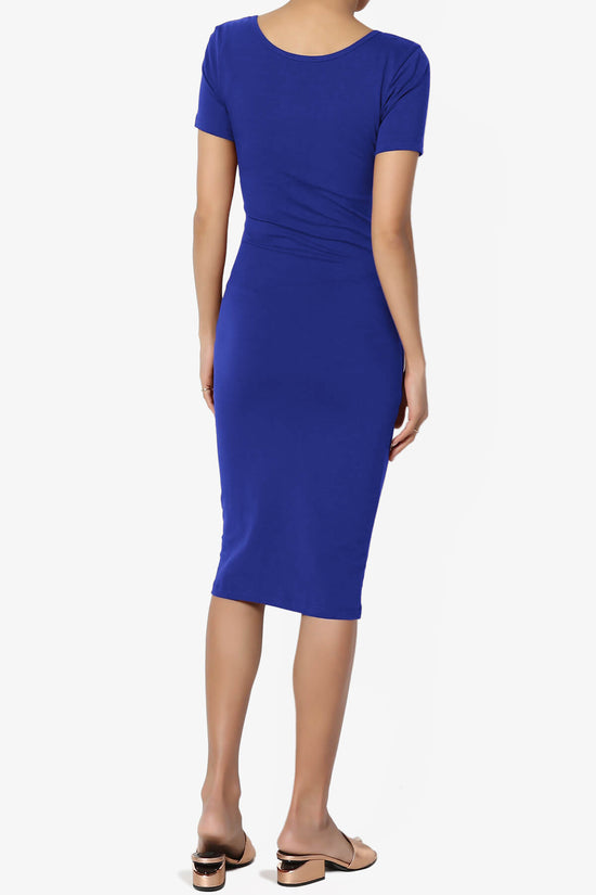 Fontella Short Sleeve Bodycon Dress DENIM BLUE_2