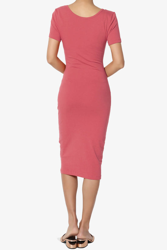 Fontella Short Sleeve Bodycon Dress ROSE_2