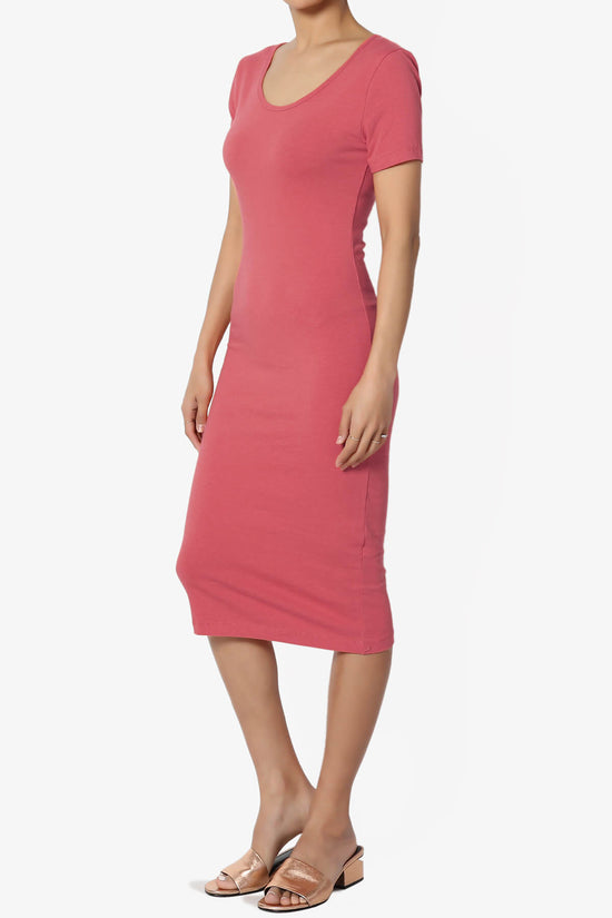 Fontella Short Sleeve Bodycon Dress ROSE_3