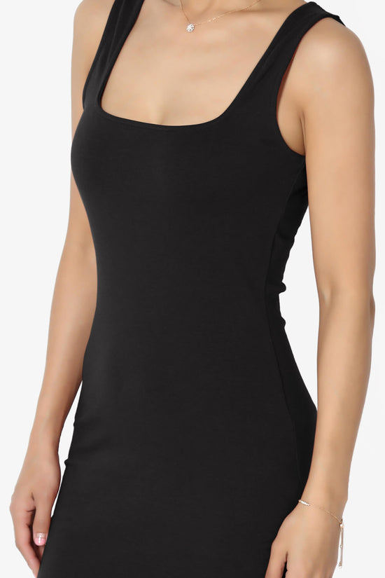 Load image into Gallery viewer, Fontella Sleeveless Square Neck Bodycon Dress BLACK_5
