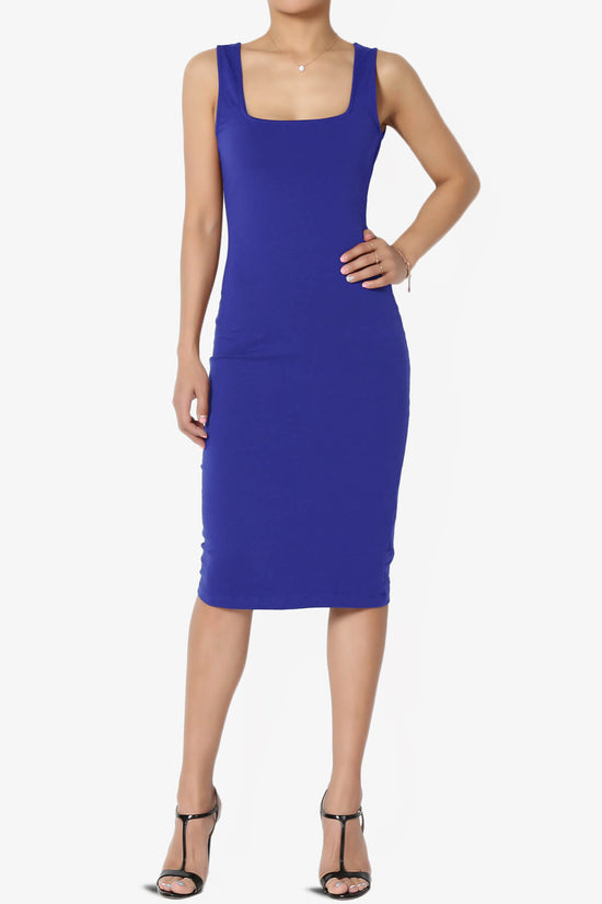 Load image into Gallery viewer, Fontella Sleeveless Square Neck Bodycon Dress BRIGHT BLUE_1
