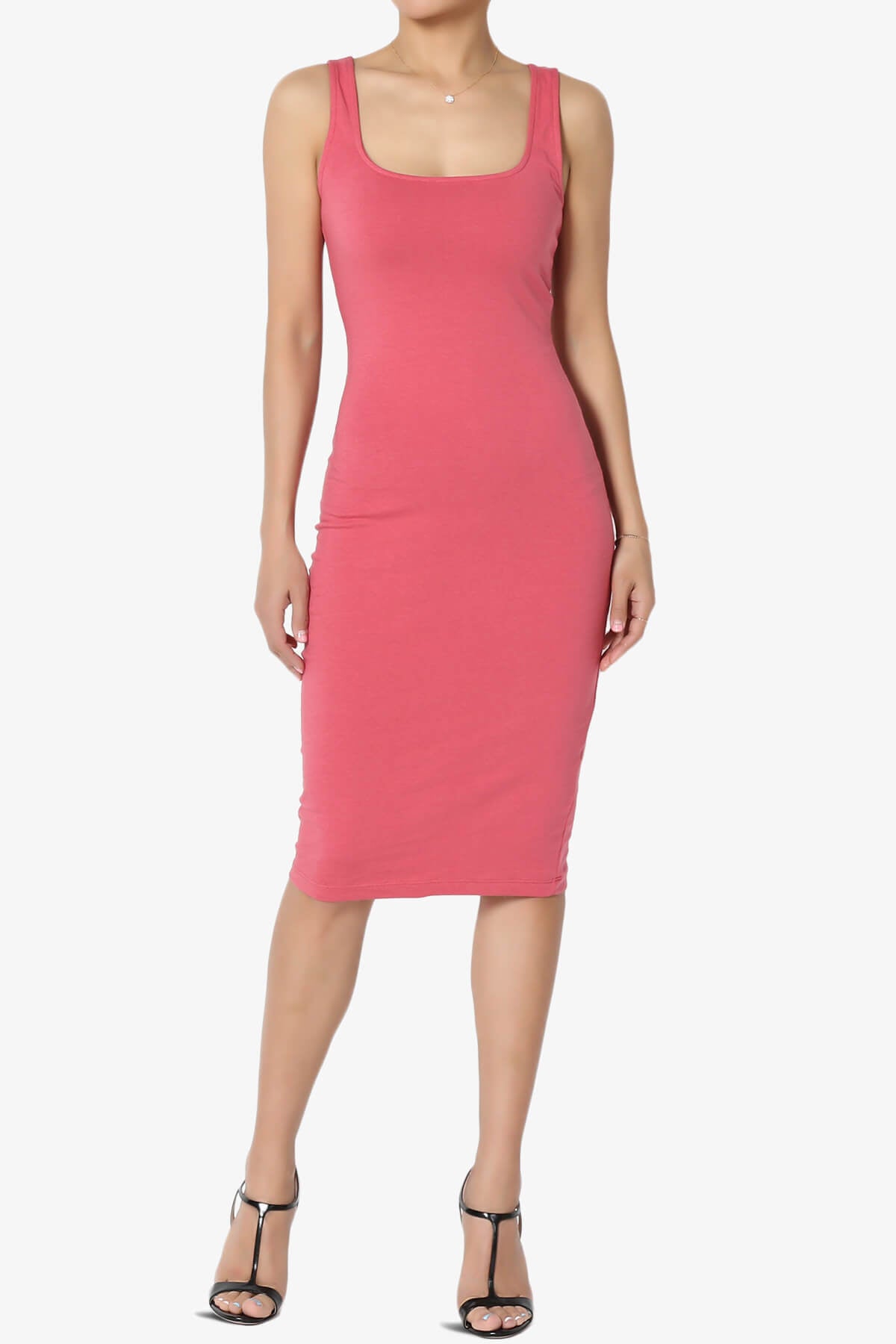 Load image into Gallery viewer, Fontella Sleeveless Square Neck Bodycon Dress ROSE_1
