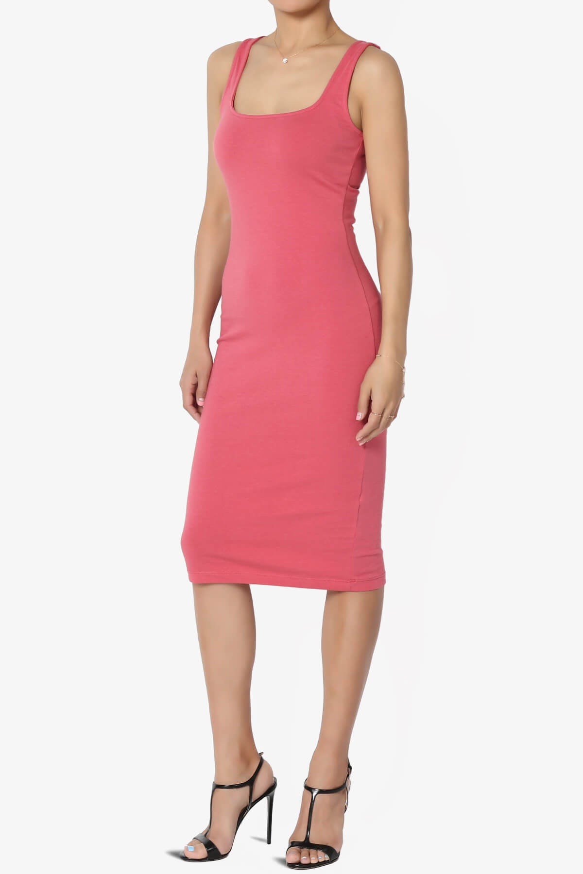 Load image into Gallery viewer, Fontella Sleeveless Square Neck Bodycon Dress ROSE_3
