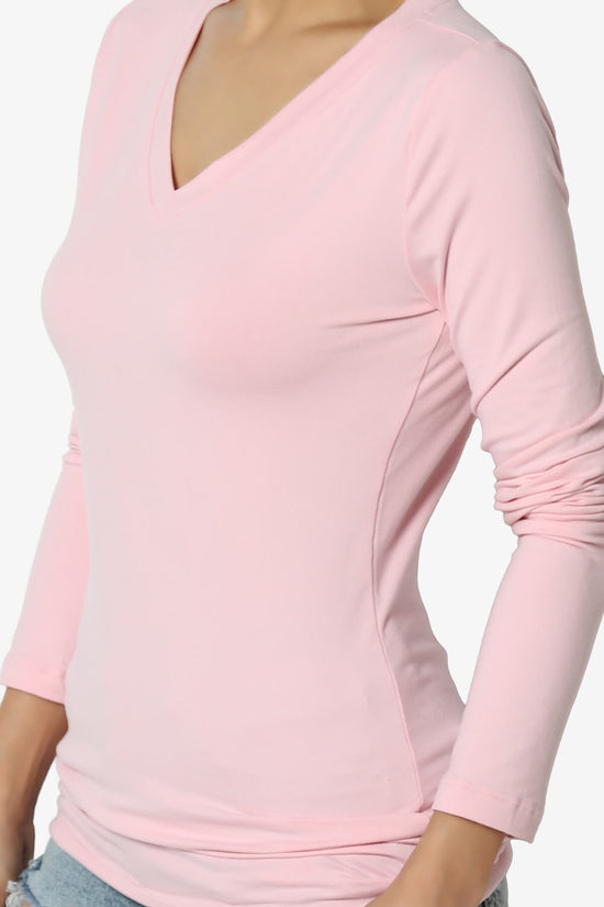 Load image into Gallery viewer, Gaia Microfiber V-Neck Long Sleeve T-Shirt DUSTY PINK_5
