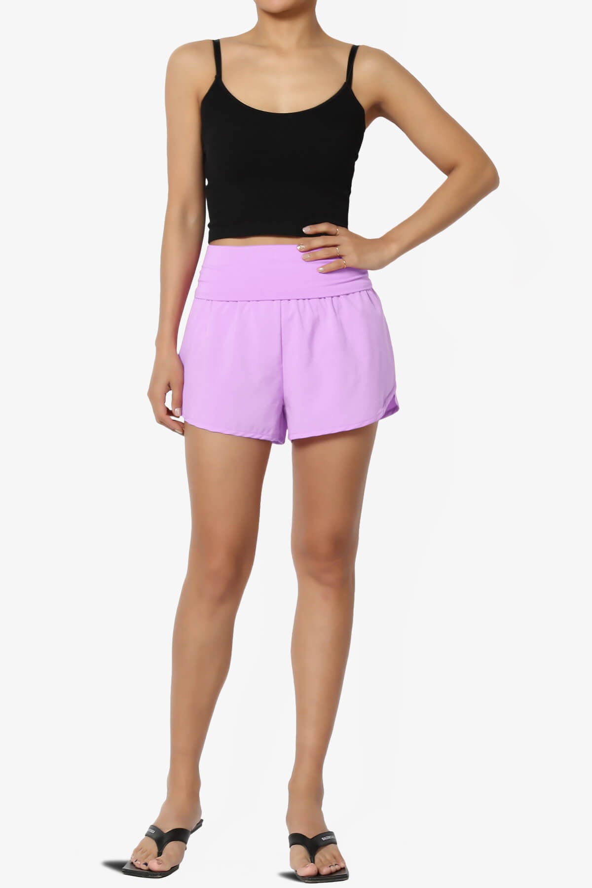 Load image into Gallery viewer, Game Time Foldover High Waist Running Shorts LAVENDER_6
