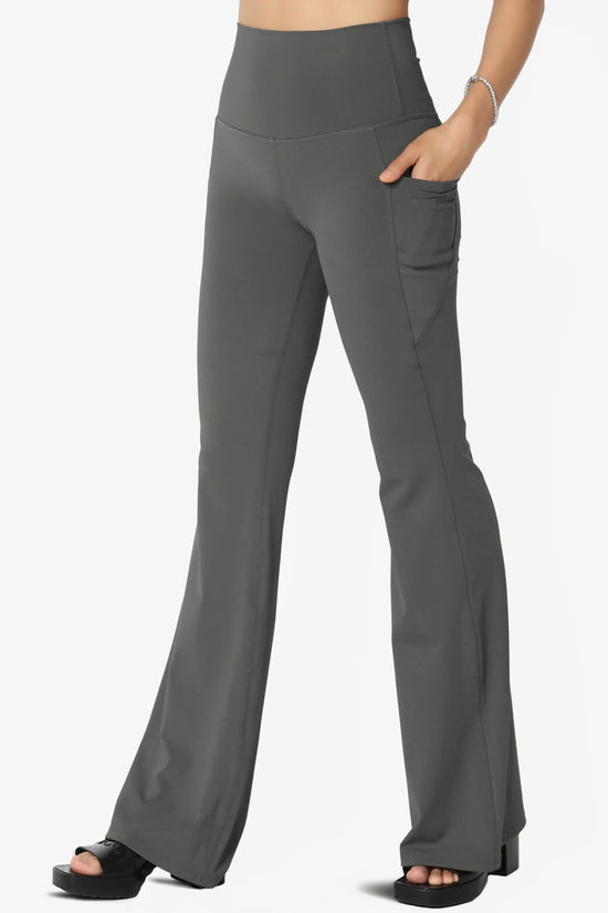 Load image into Gallery viewer, Gemma Athletic Pocket Flare Yoga Pants ASH GREY_3
