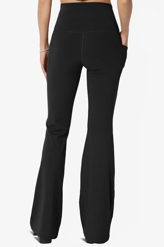 Gemma Athletic Pocket Flare Yoga Pants BLACK_2