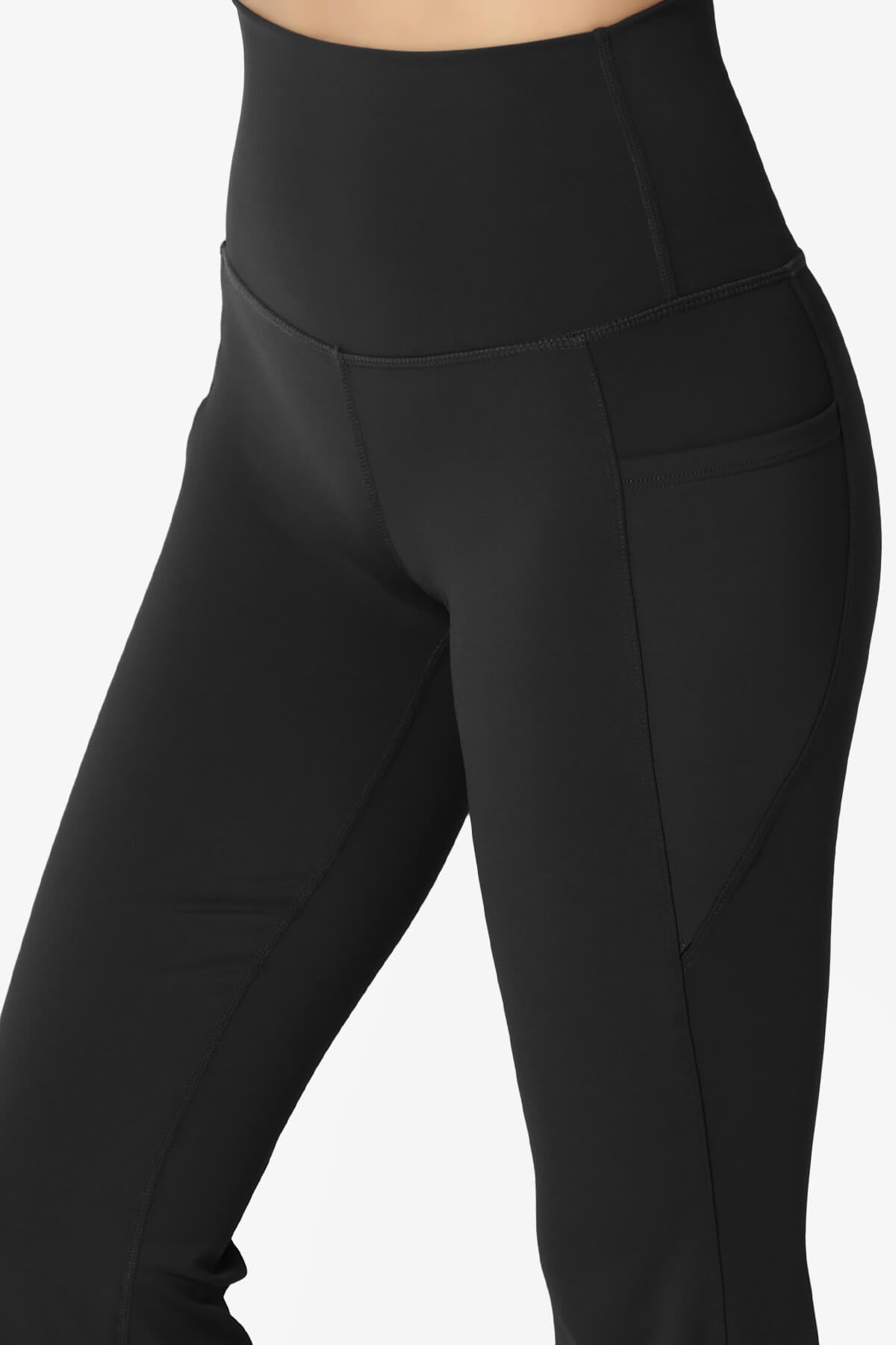 Gemma Athletic Pocket Flare Yoga Pants BLACK_5