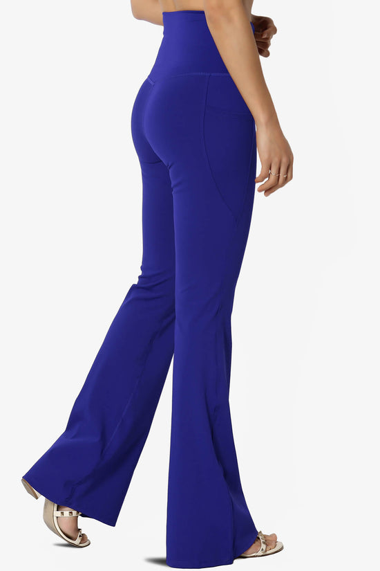 Gemma Athletic Pocket Flare Yoga Pants BRIGHT BLUE_4
