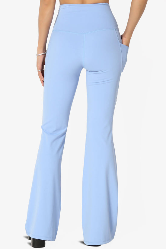 Gemma Athletic Pocket Flare Yoga Pants CREAM BLUE_2