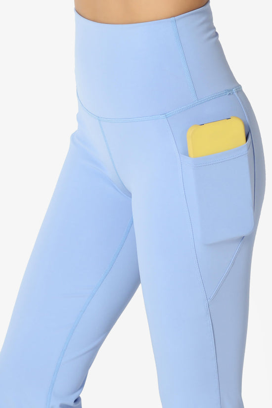 Load image into Gallery viewer, Gemma Athletic Pocket Flare Yoga Pants CREAM BLUE_5
