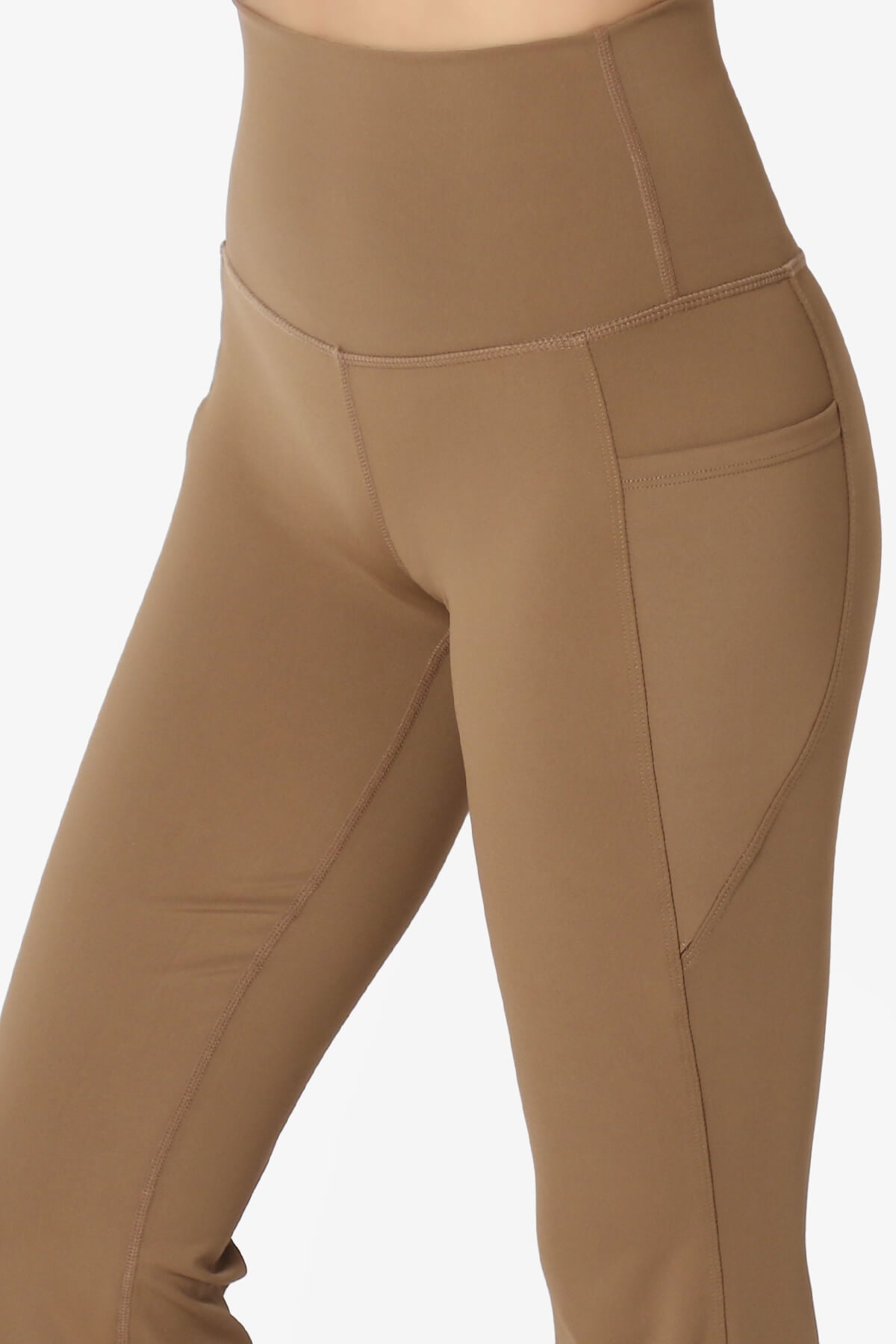 Gemma Athletic Pocket Flare Yoga Pants DEEP CAMEL_5