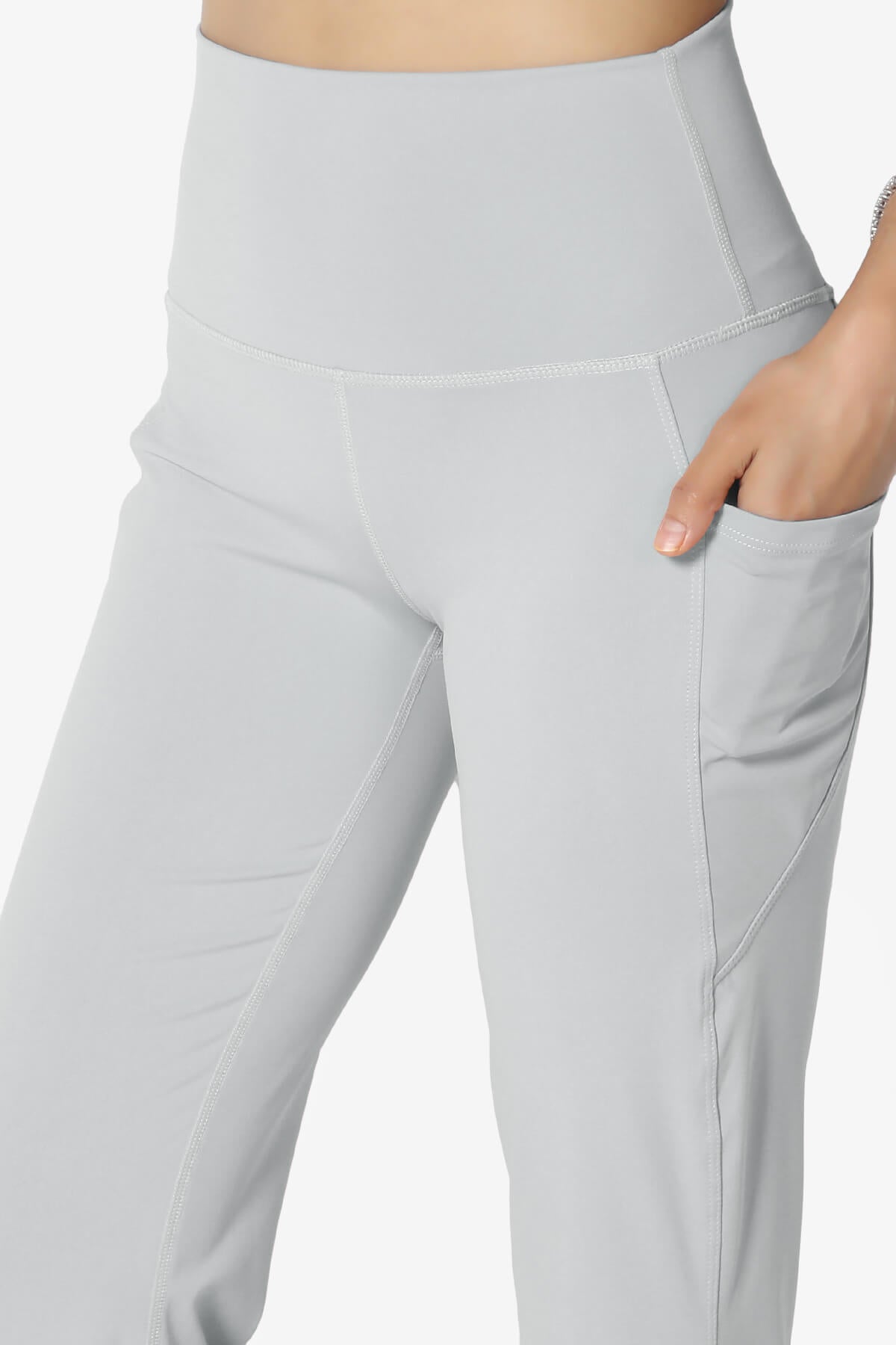 Load image into Gallery viewer, Gemma Athletic Pocket Flare Yoga Pants LIGHT GREY_5
