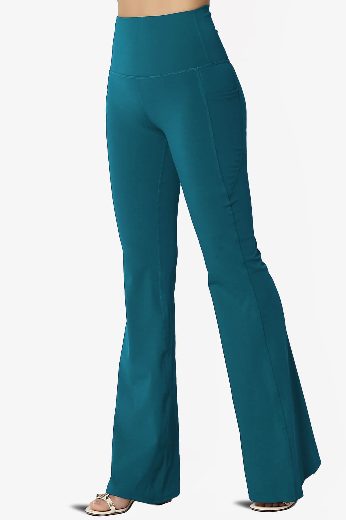 Load image into Gallery viewer, Gemma Athletic Pocket Flare Yoga Pants TEAL_3
