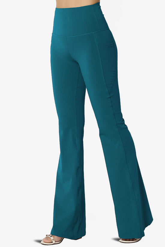 Gemma Athletic Pocket Flare Yoga Pants TEAL_3