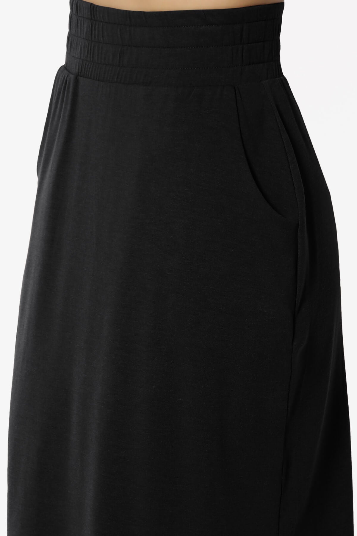 Hadyn Casual Elastic High Waist Straight Skirt BLACK_5