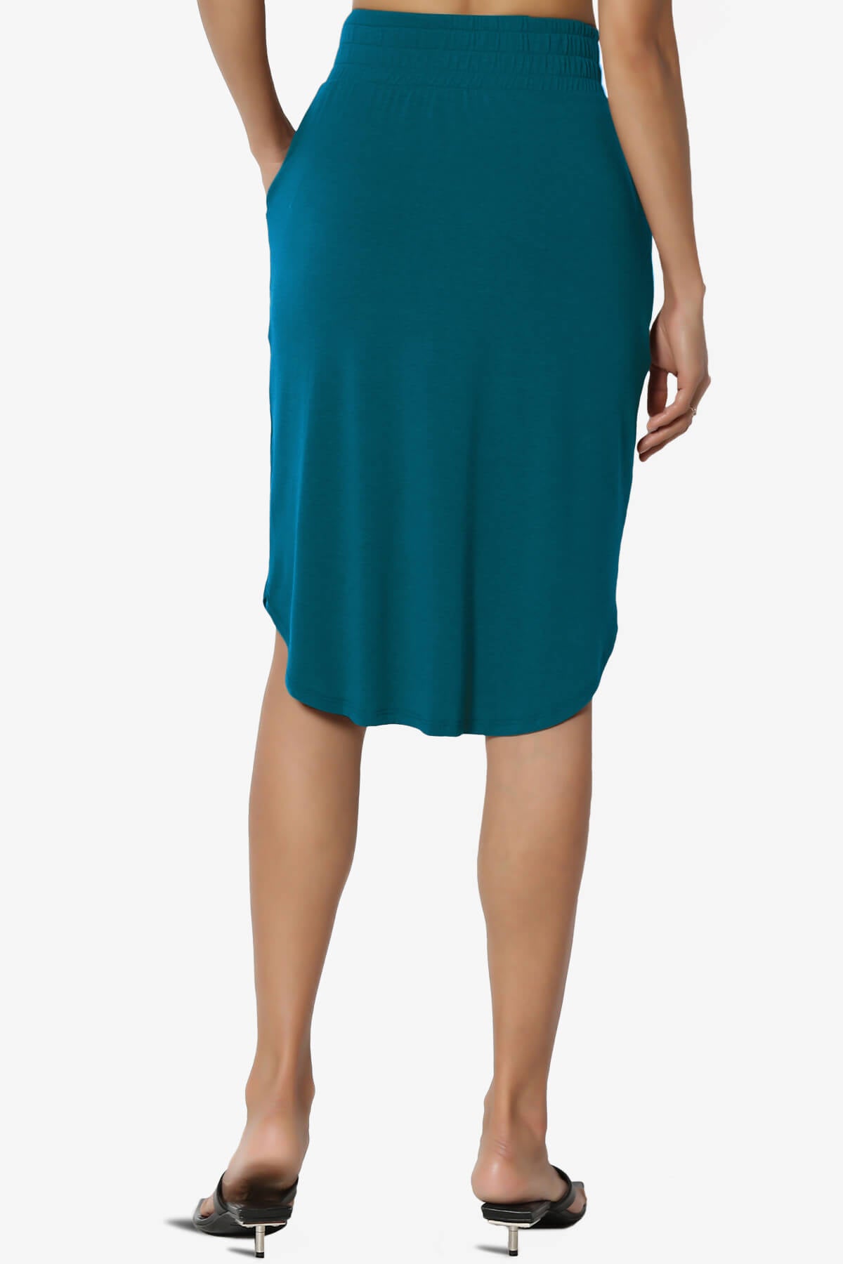 Load image into Gallery viewer, Hadyn Casual Elastic High Waist Straight Skirt TEAL_2
