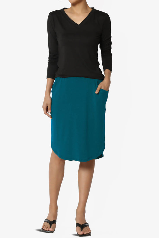 Load image into Gallery viewer, Hadyn Casual Elastic High Waist Straight Skirt TEAL_6
