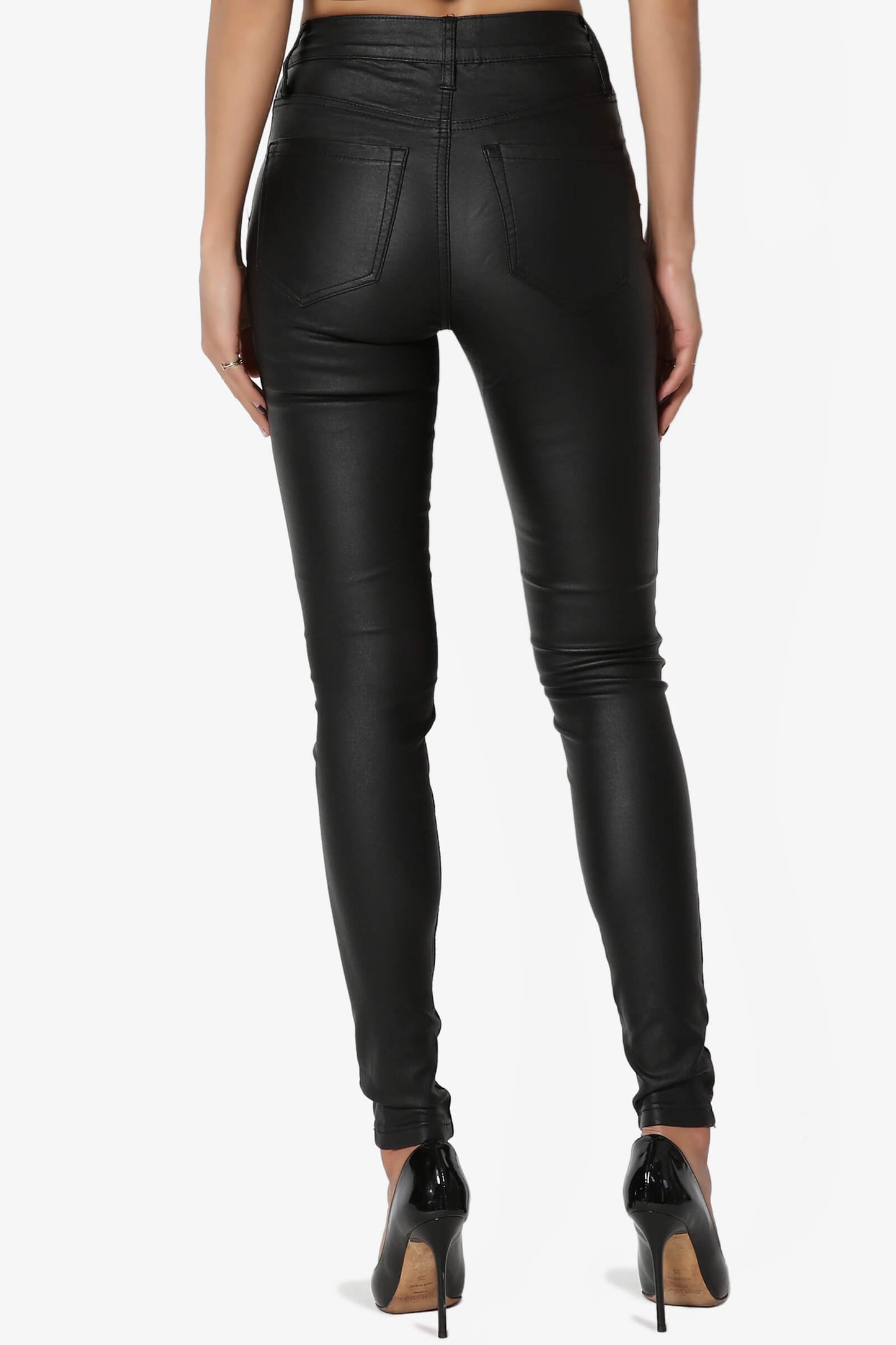 Load image into Gallery viewer, Bione High Rise Faux Leather Skinny Pants BLACK_2
