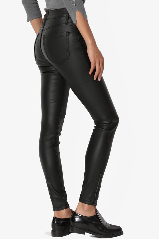 Coquette Faux Leather Zip Ankle Pants BLACK_4