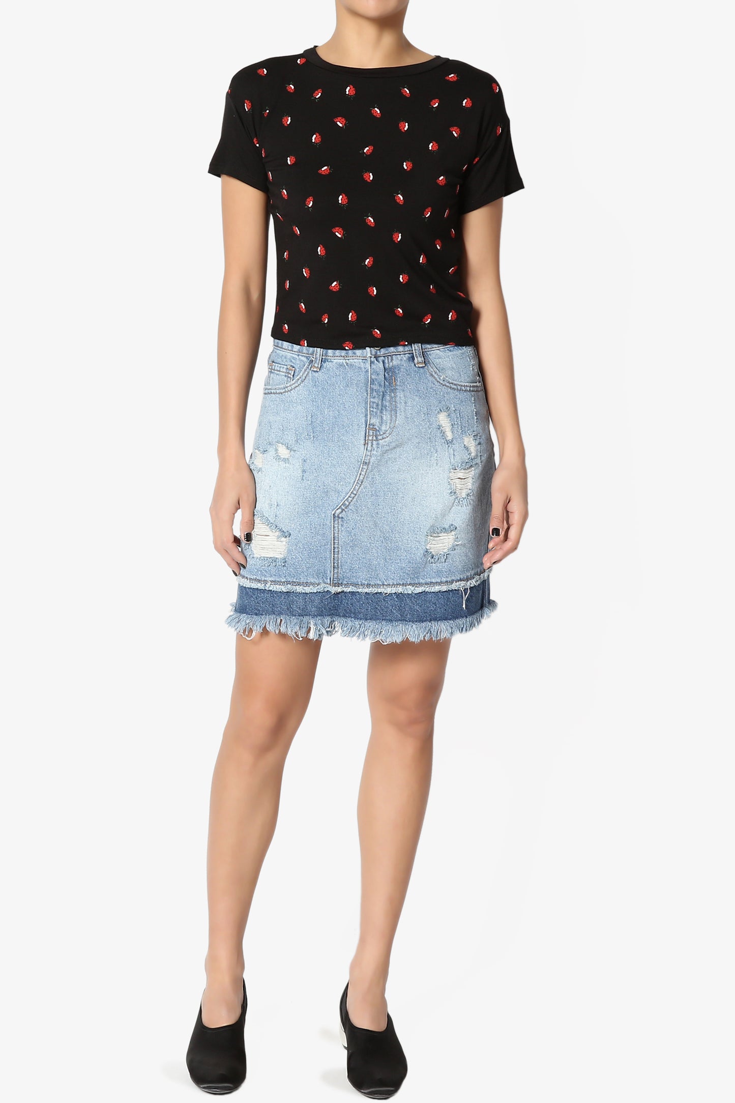 Load image into Gallery viewer, Sicily Frayed Straight Denim Skirt
