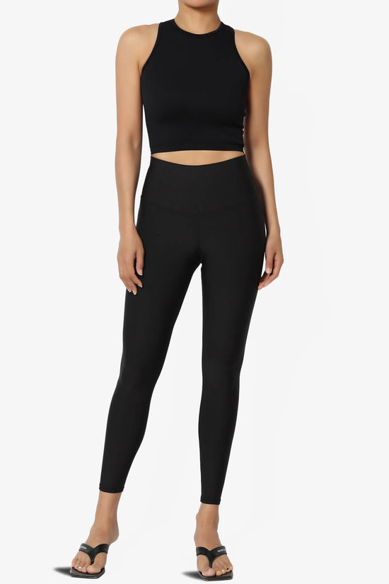 Load image into Gallery viewer, Jessa Ribbed Seamless Crop Tank Top BLACK_6
