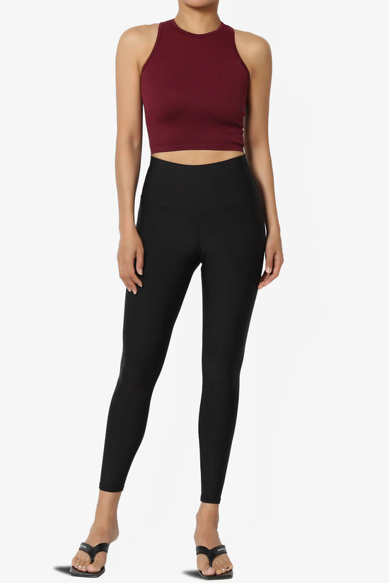 Load image into Gallery viewer, Jessa Ribbed Seamless Crop Tank Top BURGUNDY_6

