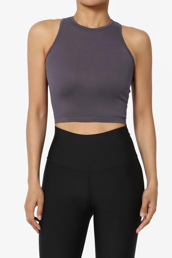 Load image into Gallery viewer, Jessa Ribbed Seamless Crop Tank Top LILAC GREY_1
