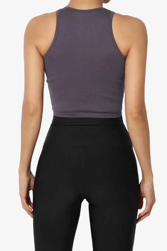 Load image into Gallery viewer, Jessa Ribbed Seamless Crop Tank Top LILAC GREY_2

