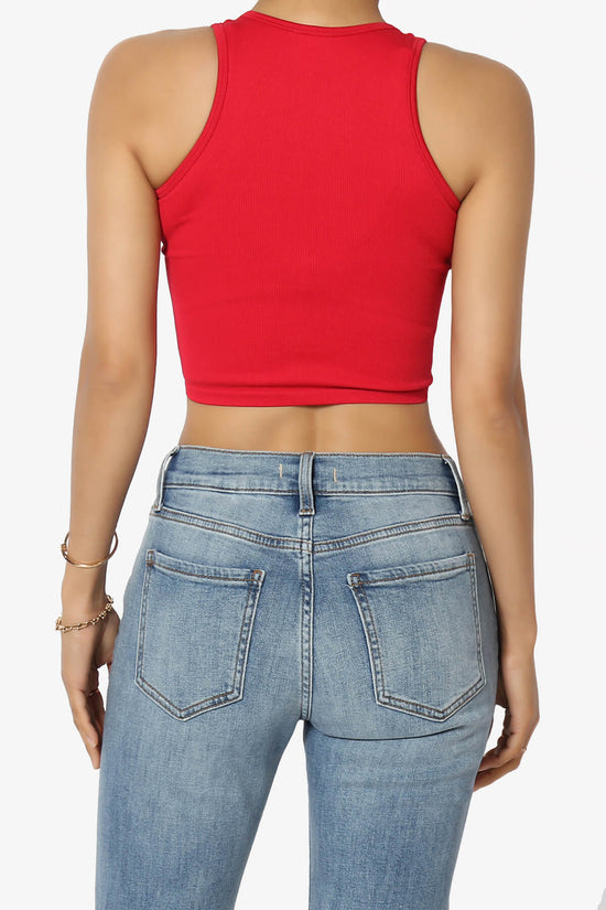 Load image into Gallery viewer, Jessa Ribbed Seamless Crop Tank Top RED_2

